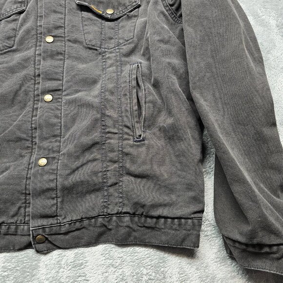Saddle King By Key Western Trucker Jacket Mens XL Black Denim Pockets Snap - Picture 7 of 13